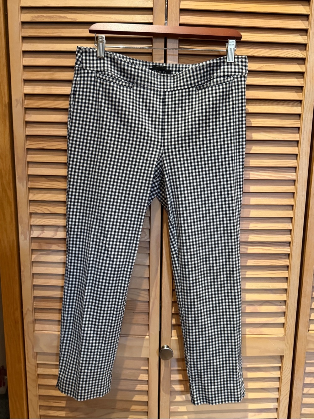 EUC Talbots Chatham black and white gingham cropped straight pants
